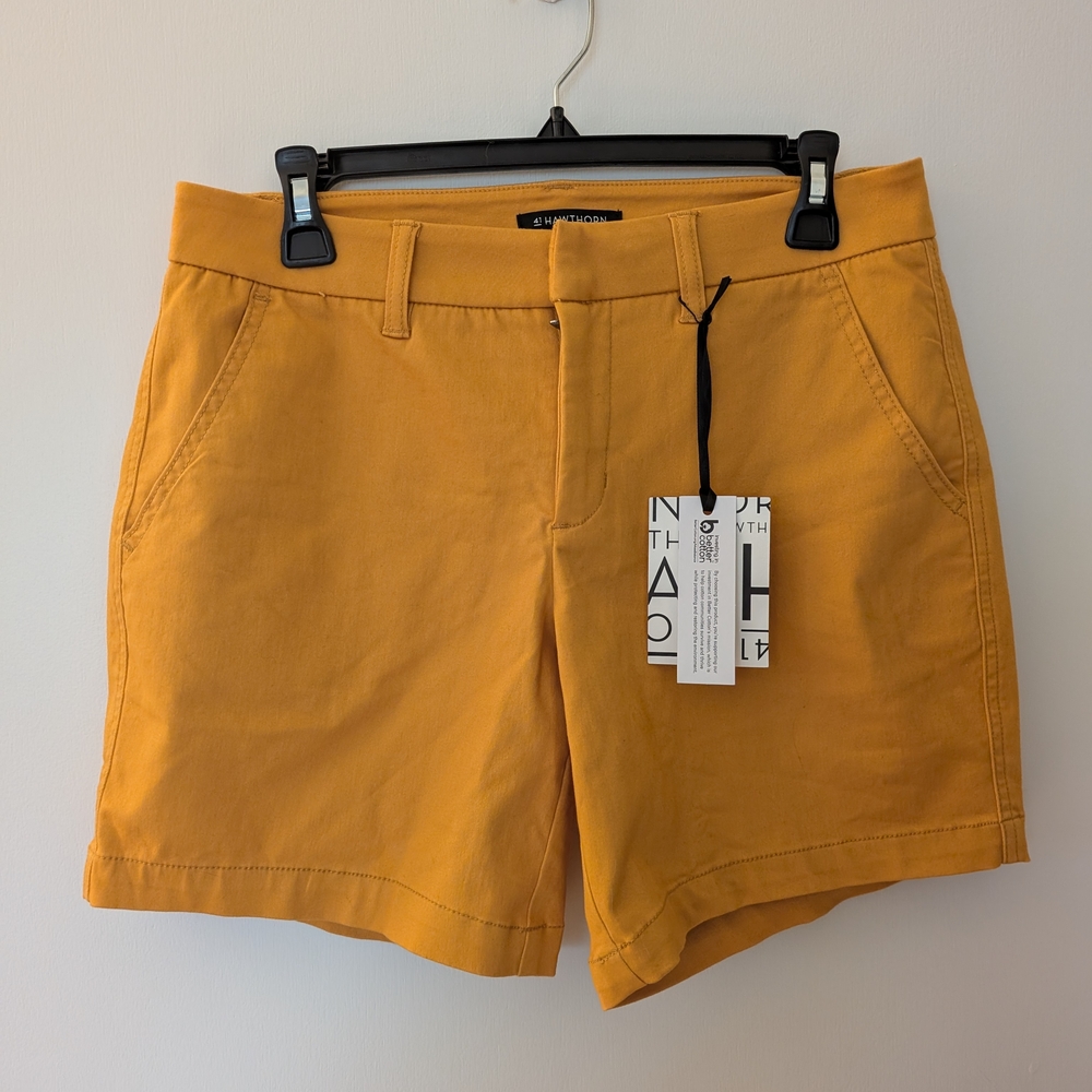 41 Hawthorn Yellow Bermudas Structured Cotton Blend
